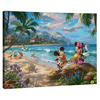 Disney's Mickey Mouse & Friends Thomas Kinkade Mickey & Minnie in Hawaii Canvas Wall Art
