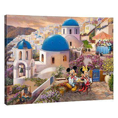 Disney's Mickey Mouse & Friends Thomas Kinkade Mickey & Minnie in Greece Canvas Wall Art