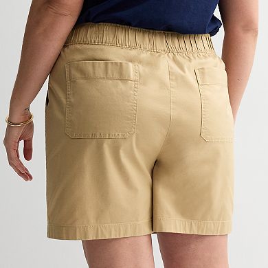 Plus Size Croft & Barrow® Pull On Twill Shorts