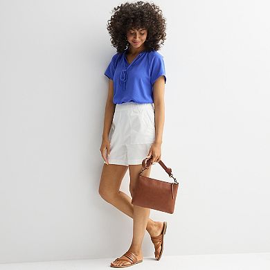Petite Croft & Barrow® Pull On Twill Shorts