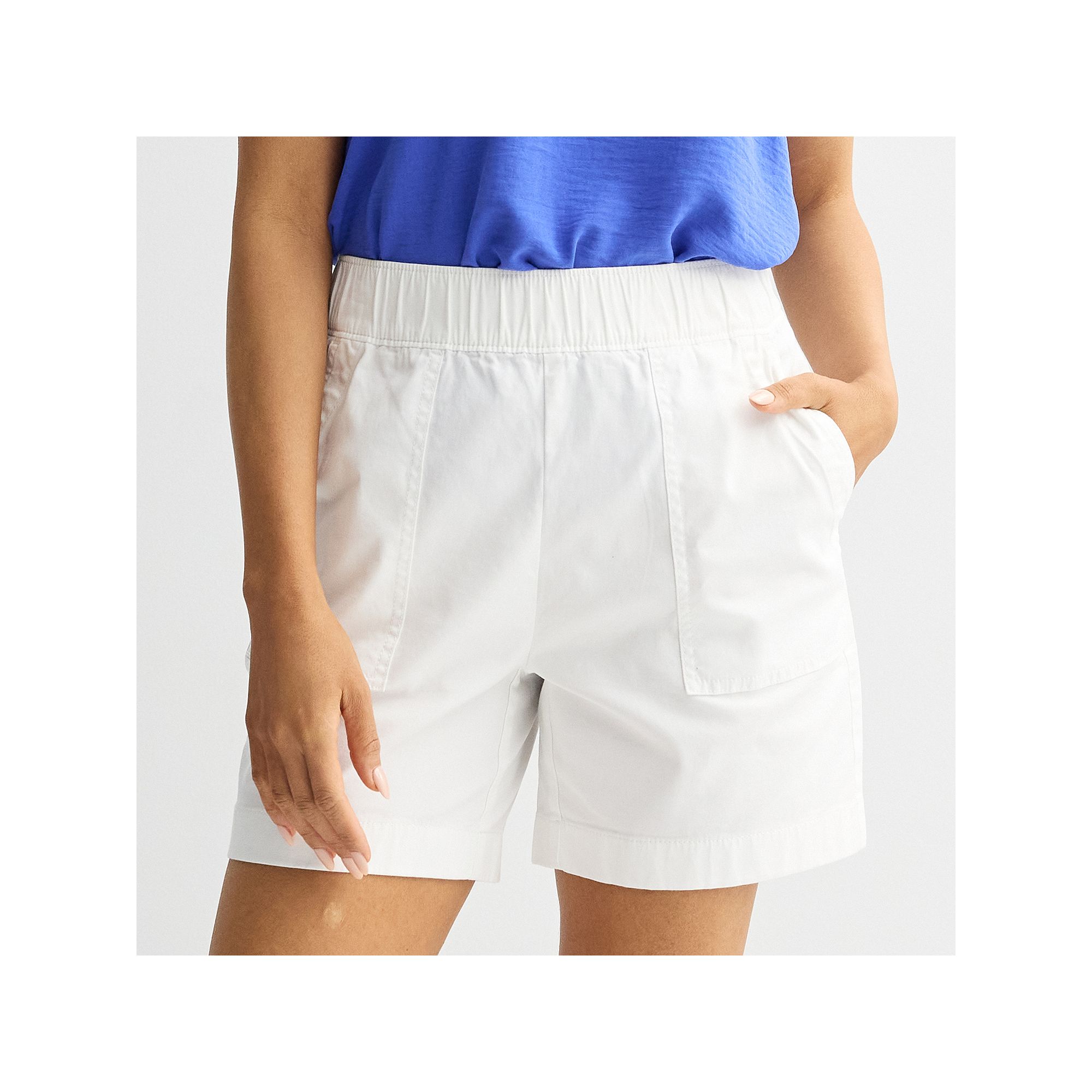 Petite Croft & Barrow® Pull On Twill Shorts, Womens, Size: XL Petite, Bri