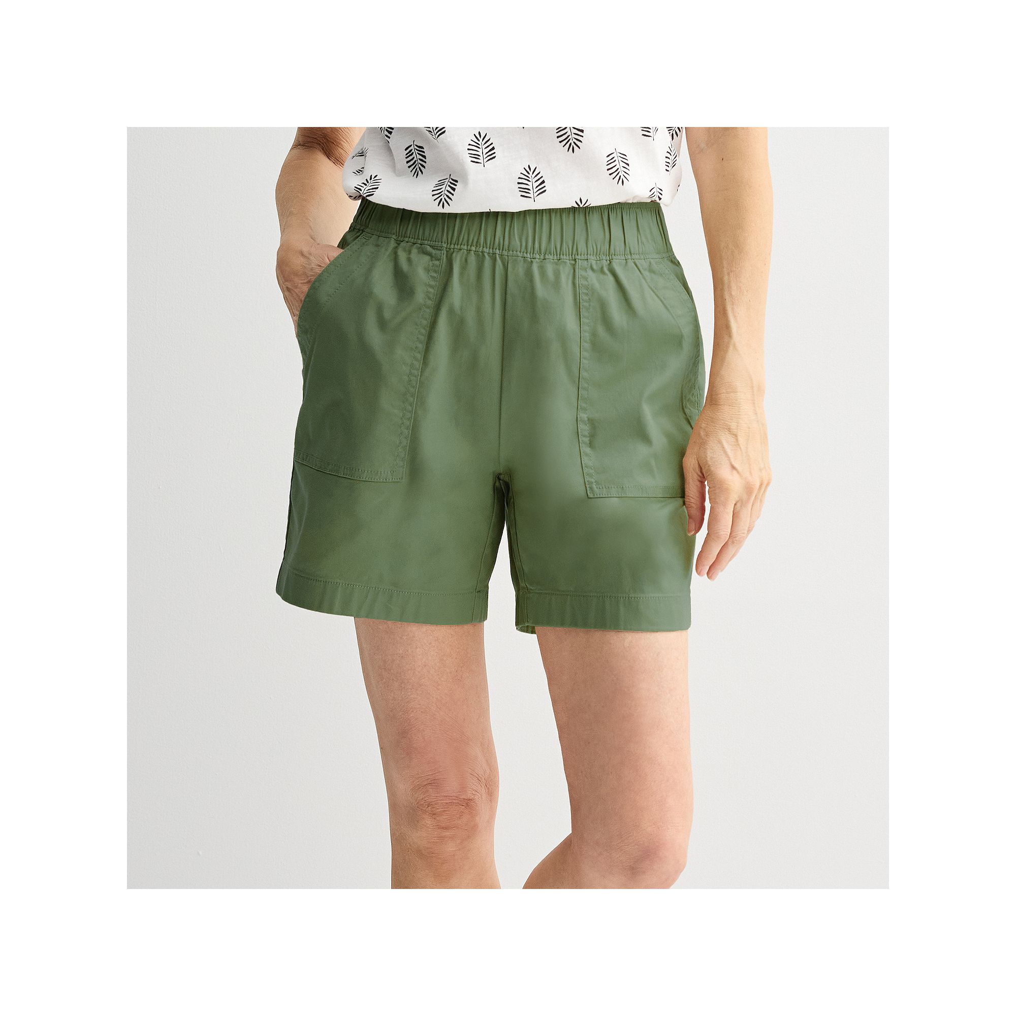 Petite Croft & Barrow® Pull On Twill Shorts, Womens, Size: XL Petite, Man