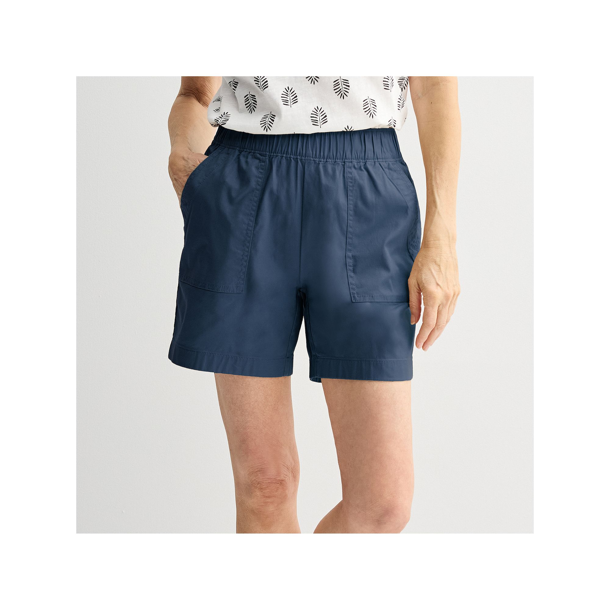 Petite Croft & Barrow® Pull On Twill Shorts, Womens, Size: XL Petite, Sea