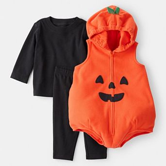 Baby Carter's 3 pc Pumpkin Costume Set with Hooded Romper & Pants