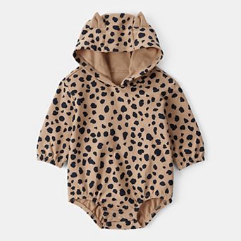 Baby Girl Carter's Hooded Long-Sleeve Bubble Romper
