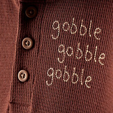 Baby Carter's Turkey Long-Sleeve Hooded Jumpsuit with Snap Closure
