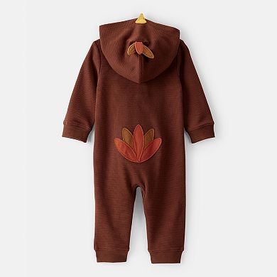 Baby Carter's Turkey Long-Sleeve Hooded Jumpsuit with Snap Closure