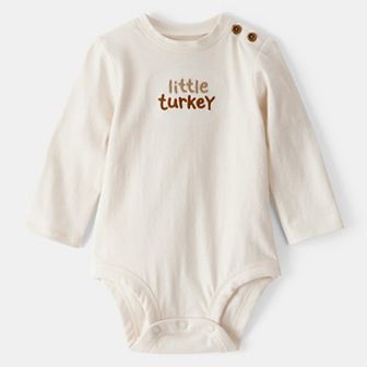 Baby Carter's Little Turkey Long-Sleeve Cotton Bodysuit