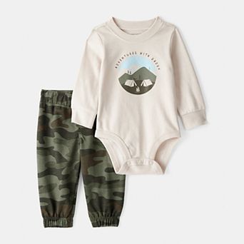 Baby Boy Carter's Camping Camo Long-Sleeve Bodysuit & Pant Set