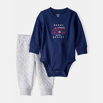 Baby Boy Carter's 2 pc Fire Truck Print Long-Sleeve Bodysuit & Pant Set