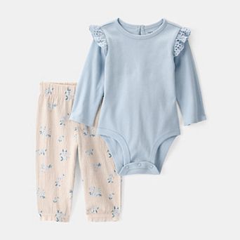 Baby Girl Carter's 2 pc Long Sleeve Bodysuit & Floral Pant Set