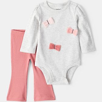 Baby Girl Carter's 2 pc Butterfly Long-Sleeve Bodysuit & Pant Set