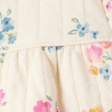 Baby Girl Carter's 3-pc. Floral Quilted Jacket, Bodysuit & Legging Set