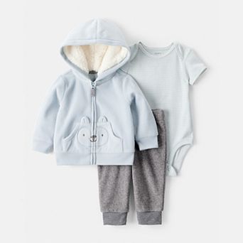 Baby Boy Carter's 3 pc Animal Print Cardigan, Bodysuit & Pants Set