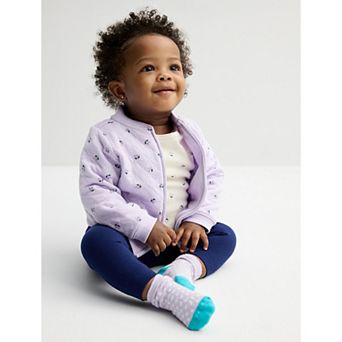 Baby Girl Carter's 3 pc Floral Quilted Jacket, Bodysuit & Legging Set