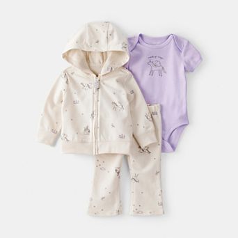 Baby Carter's 3 pc Fantasy Print Jacket, Bodysuit & Pant Set