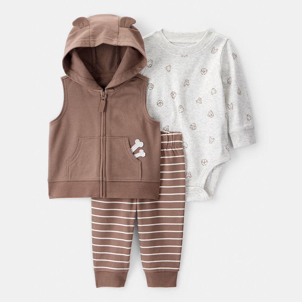Carter's 3pc Baby Boy Blue Mammoth Bodysuits and Pants Set main image 0
