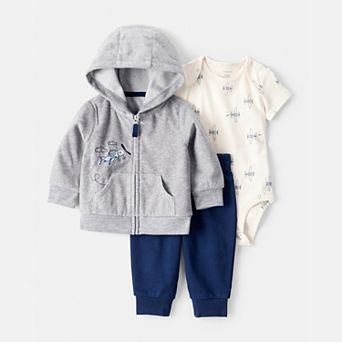 Baby Boy Carter's 3 pc Airplane Cardigan, Bodysuit & Pant Set