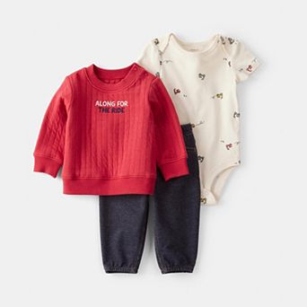 Baby Carter's 3 pc "Along For The Ride" Cardigan, Bodysuit & Pants Set