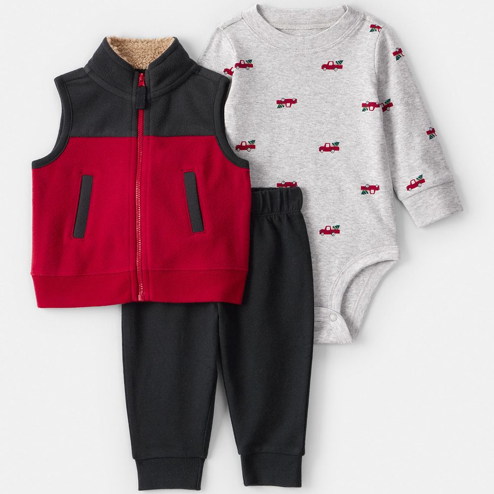 Baby Boy Carter's Christmas Tree Truck Print Vest