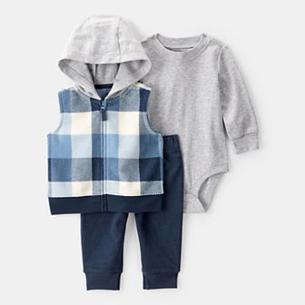 Baby Boy Carter's 3 pc Plaid Vest, Bodysuit & Pants Set