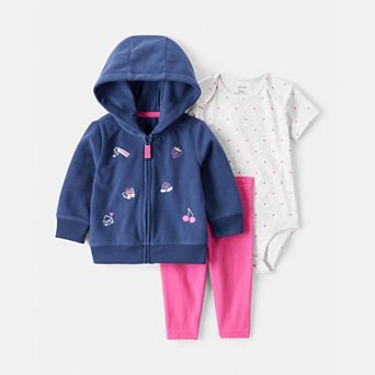 Baby Girl Carter's 3 pc Art Print Jacket, Bodysuit & Pant Set