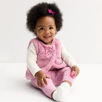 Baby Girl Carter's 3 pc Bodysuit, Vest & Legging Set