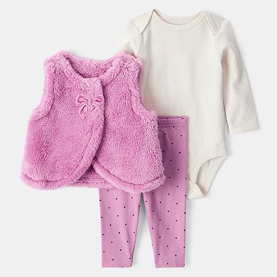 Baby Girl Carter's 3-pc. Bodysuit, Vest & Legging Set