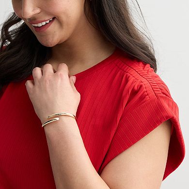 Plus Size Nine West Crew Neck Tee with Ruching