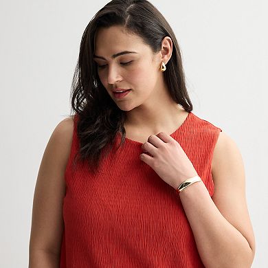 Plus Size Nine West Texture Pleated Knit Top