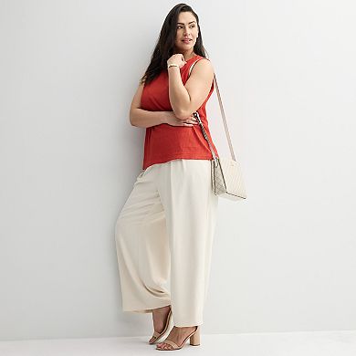 Plus Size Nine West Texture Pleated Knit Top