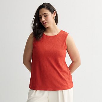 Plus Size Nine West Texture Pleated Knit Top