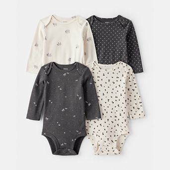 Baby Girl Carter's 4-Pack Sheep Print Long-Sleeve Bodysuits