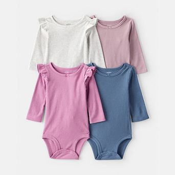 Baby Girl Carter's 4-Pack Long-Sleeve Bodysuits