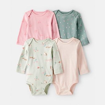 Baby Girl Carter's 4-Pack Owl Print Long-Sleeve Bodysuits