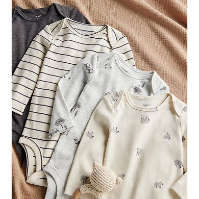 Baby Boy Carter's 4-Pack Sheep Print Long-Sleeve Bodysuits