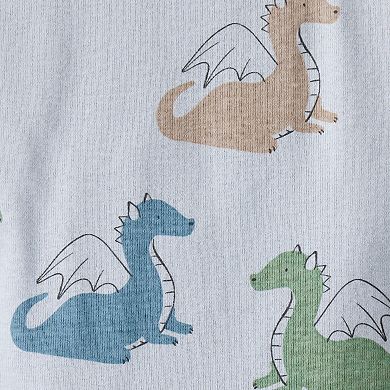 Baby Boy Carter's 4-Pack Dragon Print Cotton Long-Sleeve Bodysuits