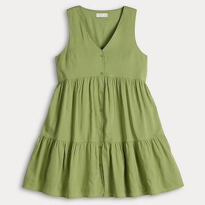 tiered mini swing dress Women's LC Lauren Conrad Tiered Mini Swing Dress