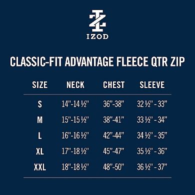 Men's IZOD Advantage Performance Quarter Zip Fleece Pullover