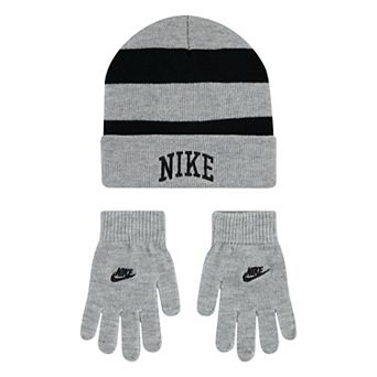Boys 8-20 Nike Chunky Stripe Beanie Hat & Gloves 2 pc Set