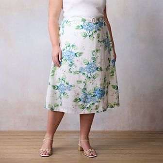Plus Size LC Lauren Conrad Self Belt Midi Skirt With Buckle