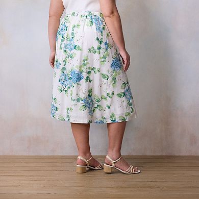 Plus Size LC Lauren Conrad Self Belt Midi Skirt With Buckle