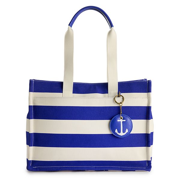 Sonoma Goods For Life® Danson Canvas Tote Bag - Blue Cabana Stripe