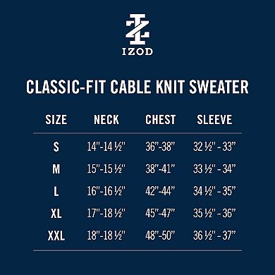 IZOD Cable Knit Crew Neck Sweater