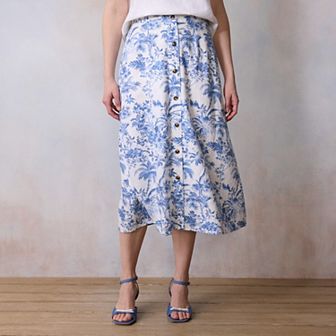 Petite LC Lauren Conrad Button Front Midi Skirt