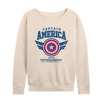 Women's Marvel Captain America: Brave New World Collegiate French Terry Long Sleeve Tee