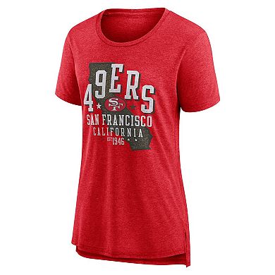 Women's Nike Scarlet San Francisco 49ers Vintage Graphic Tri-Blend Scoop Neck T-Shirt