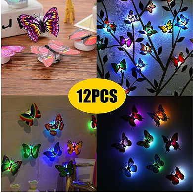 12-Pieces 3D Butterfly LED Wall Stickers