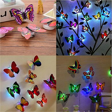12-Pieces 3D Butterfly LED Wall Stickers