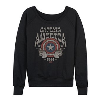 Women's Marvel Captain America Vintage Band French Terry Long Sleeve Tee